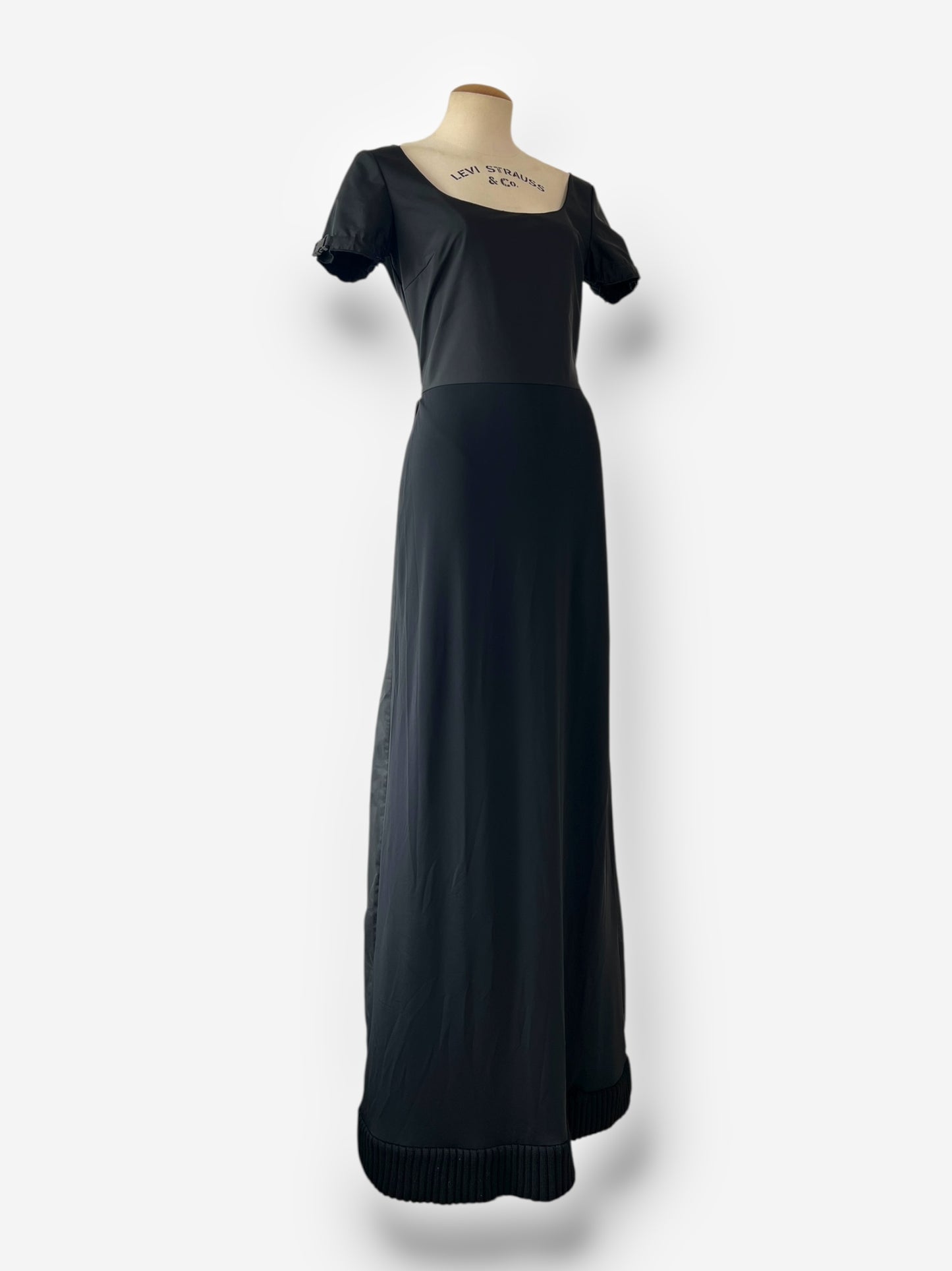 Miu Miu F/W 1999 Black Nylon and Scuba Runway Gown