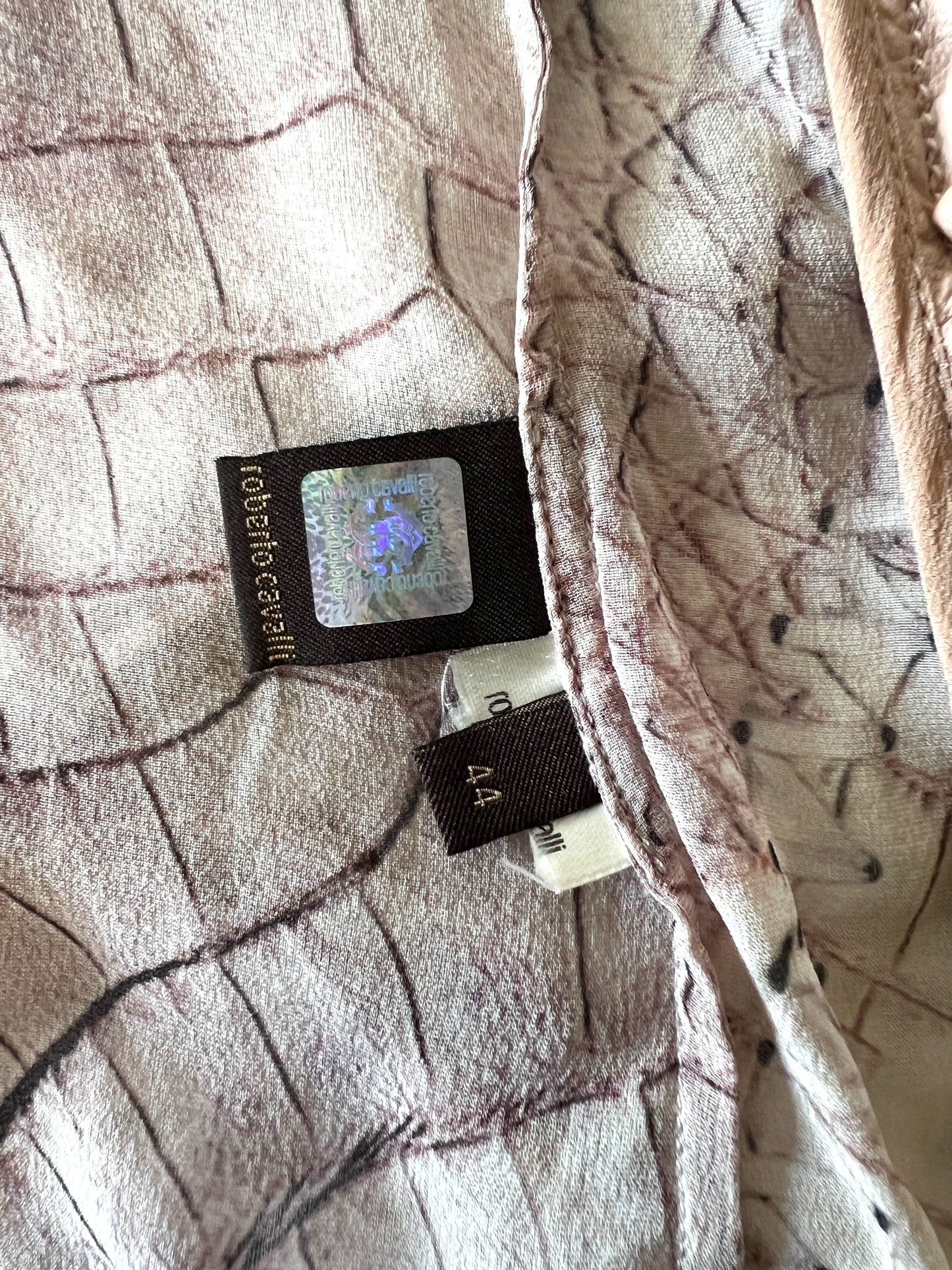 Roberto Cavalli Lace-Up Silk Shirt, Spring/Summer 2011