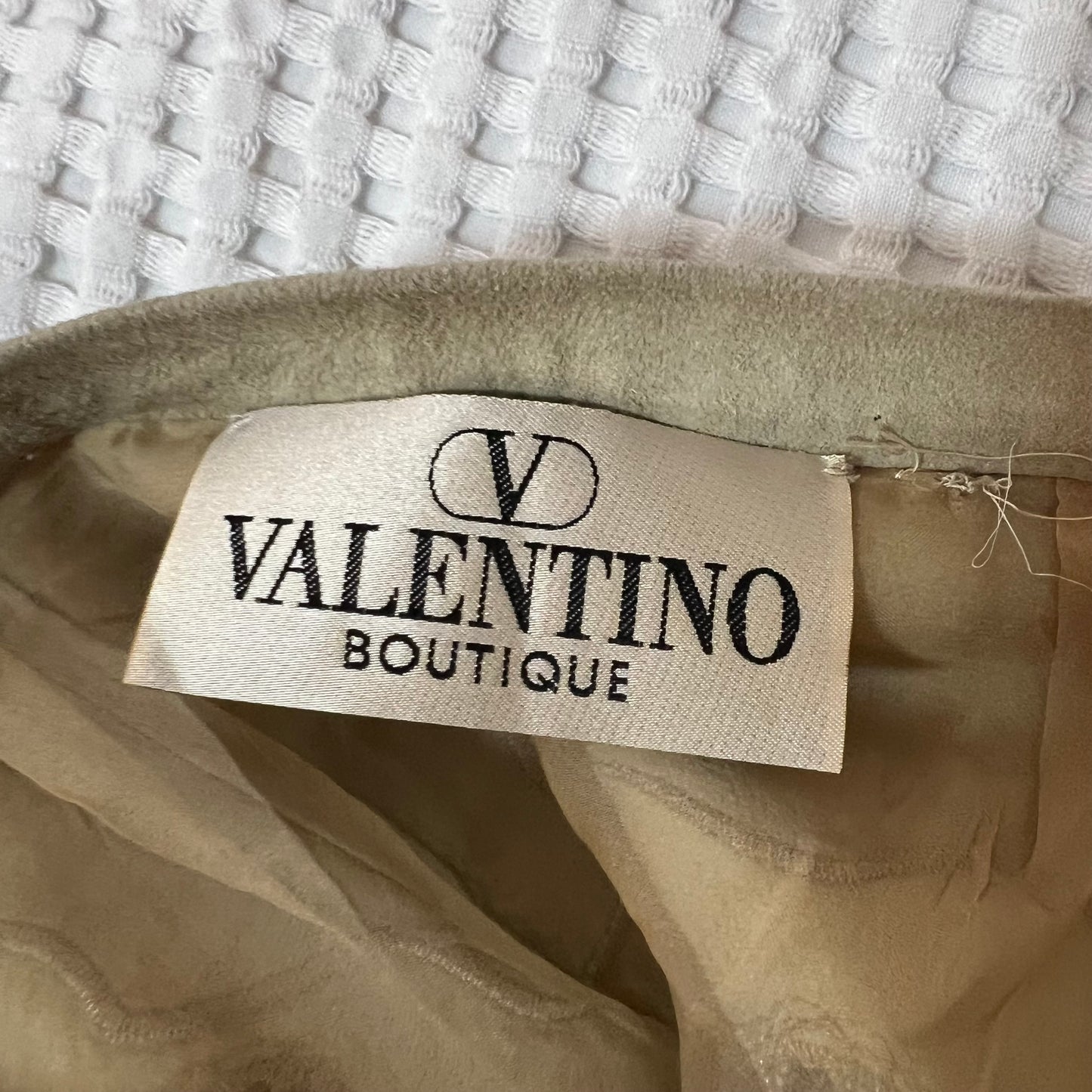 Valentino, Beaded Suede & Lace Mini Skirt, 1990s