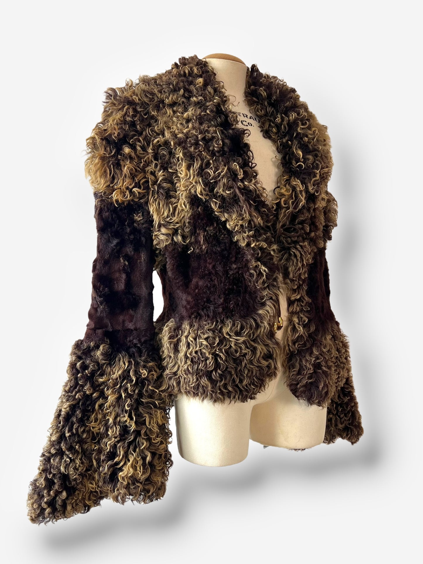 Roberto Cavalli Brown Mongolian Lamb Fur Jacket, Fall/Winter 1999