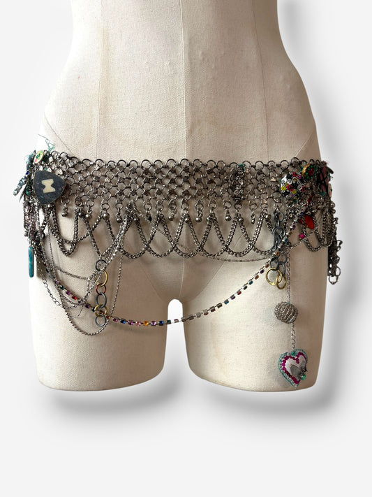 Christian Lacroix Vintage Punk/Trash Polka Jewel Belt, 2000s