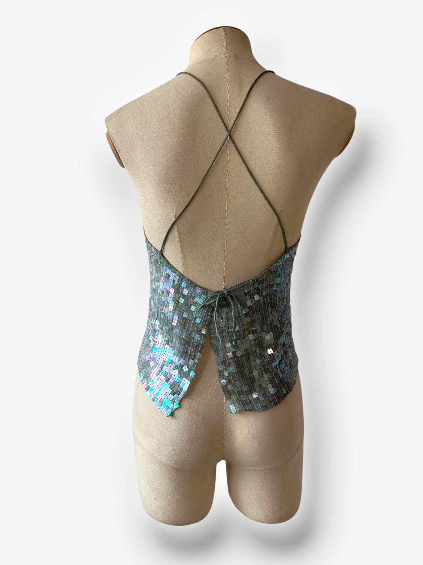 DKNY 2000s Sequin Silk Top