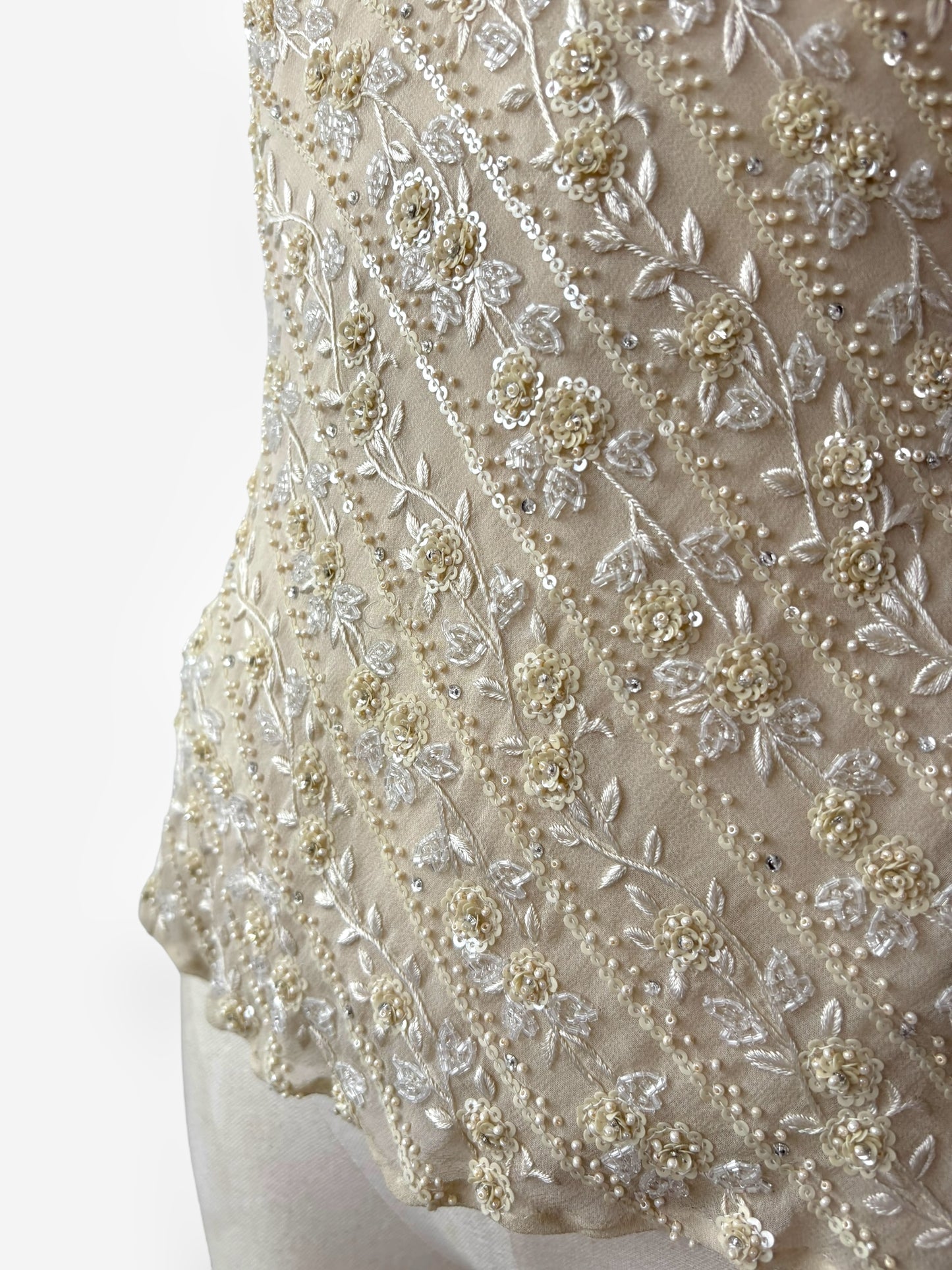 Ralph Lauren Cream Beaded Silk Top, 1998