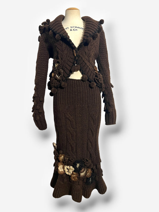 Alexander McQueen Wool and Alpaca Appliqué Knit Ensemble, Fall/Winter 2005