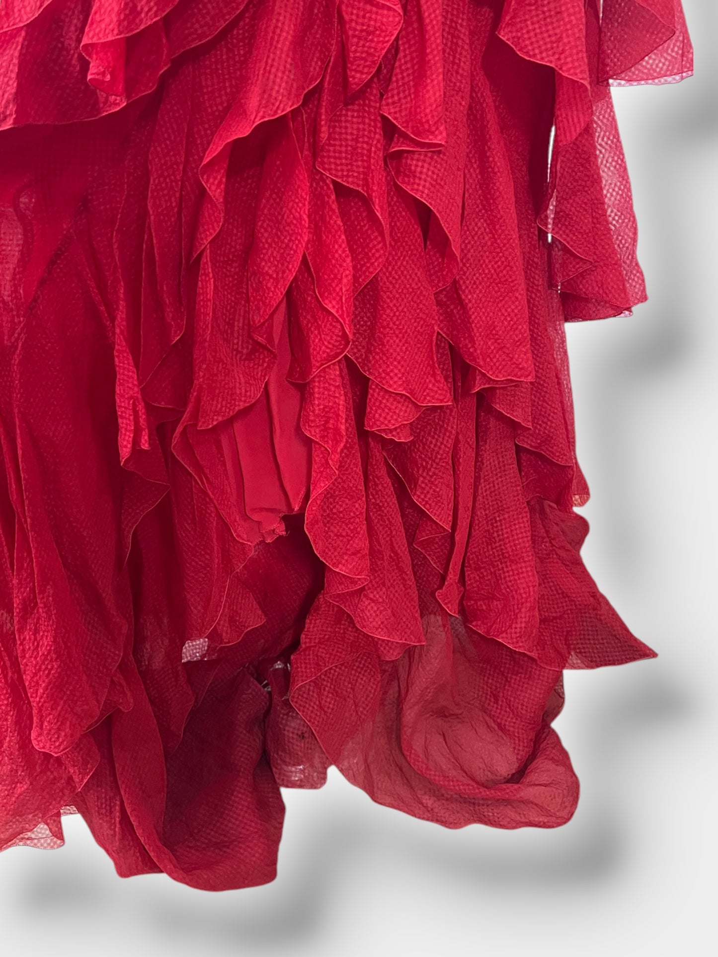 Christian Dior 90s ruffle Asymmetric Gown