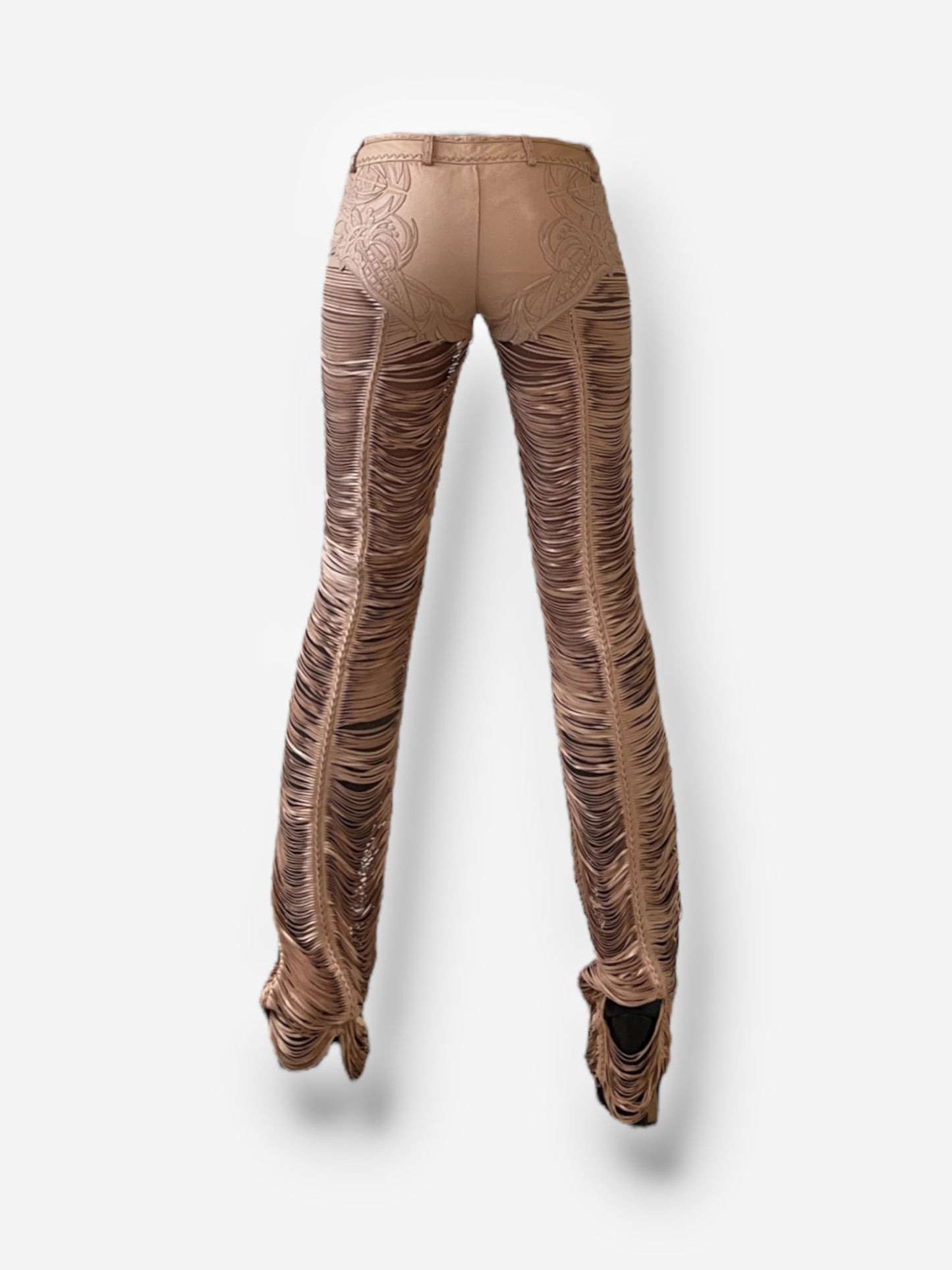Roberto Cavalli 2013 Leather Cut-Out Pants