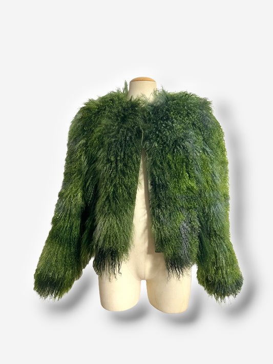 Armani Collezioni Green Shearling Fur Coat, Fall/Winter 2001