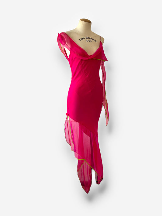 Christian Dior by John Galliano Silk Asymmetric Dress, 2005