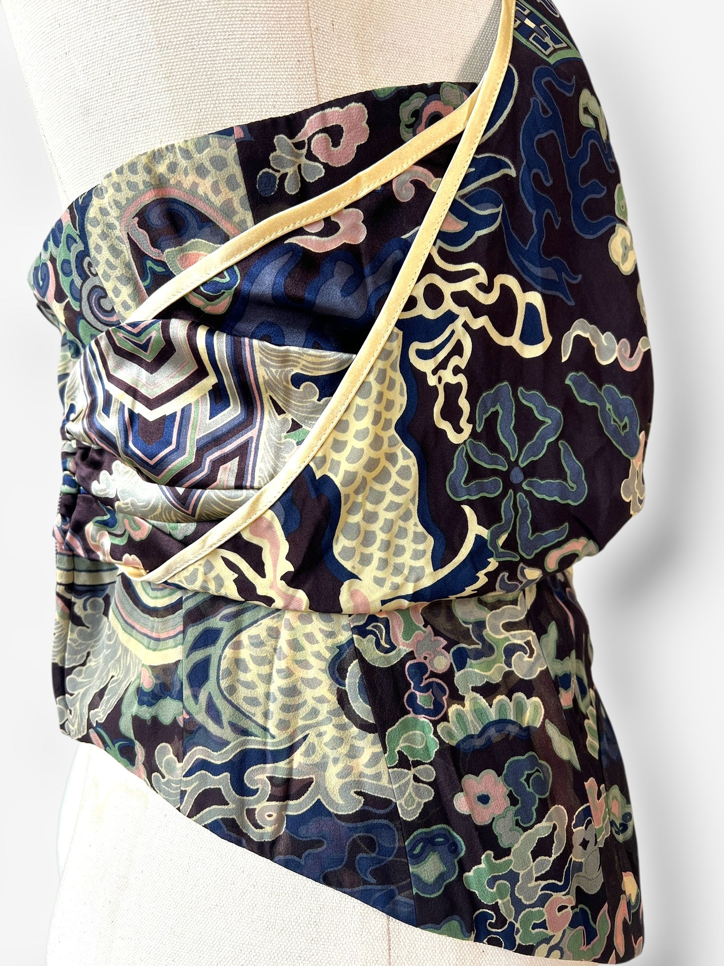 Yves Saint Laurent by Tom ford 2004 halter asian inspired top