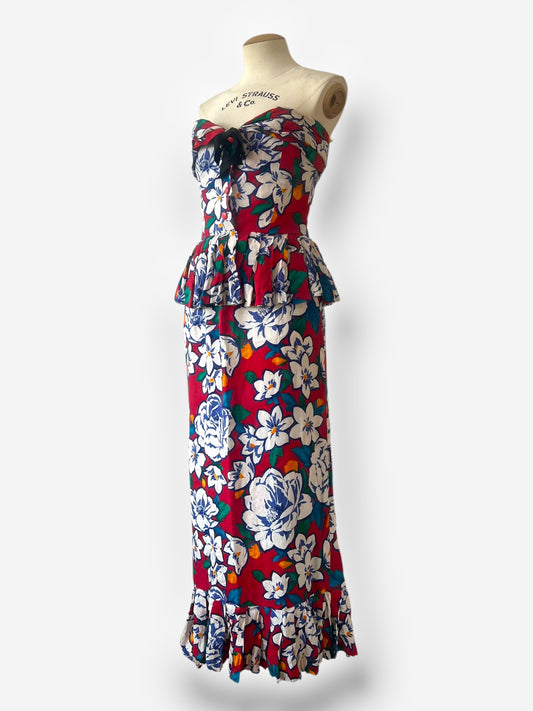 Vintage Christian Dior Silk Ensemble, circa 1980s — Hawaii Print
