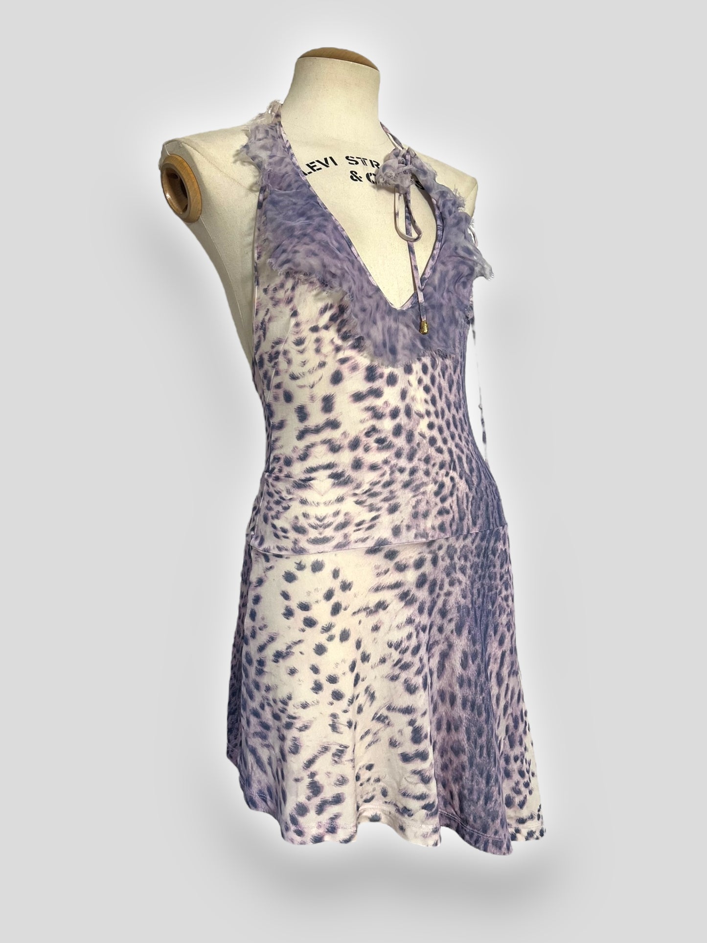 Roberto Cavalli Lavender Animal Print Halter Dress, Spring/Summer 2000