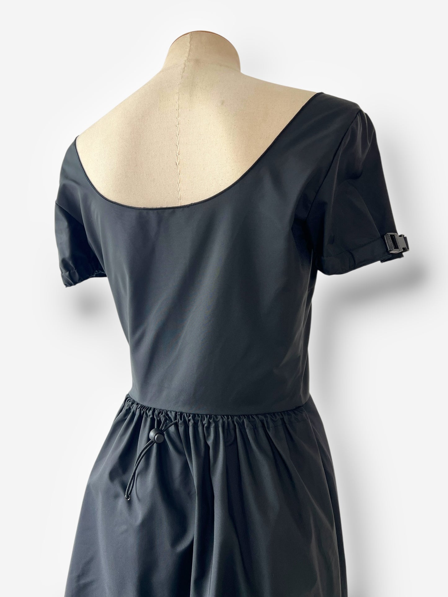 Miu Miu F/W 1999 Black Nylon and Scuba Runway Gown