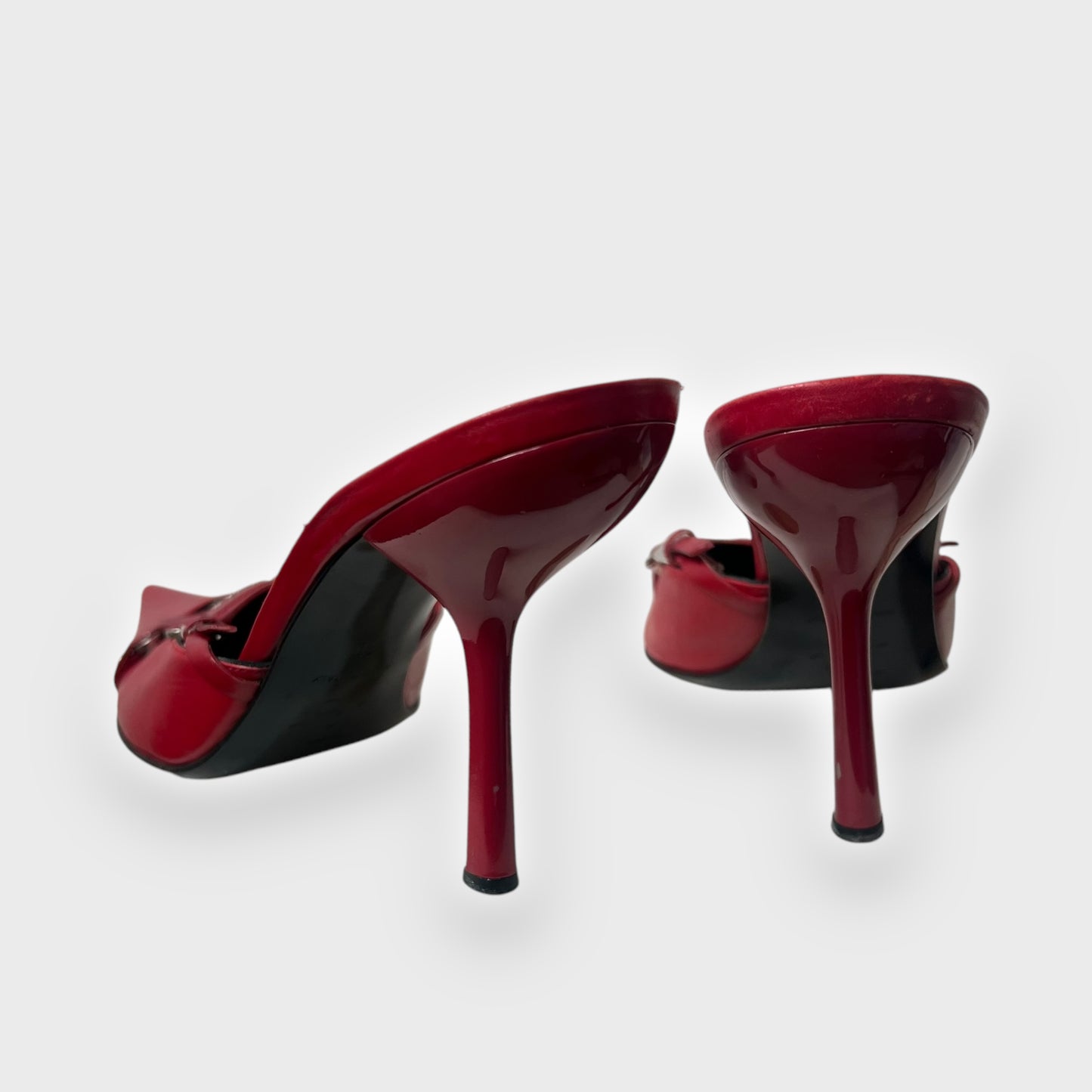 Dior by John Galliano Red Leather Bondage Heels, Fall/Winter 2003