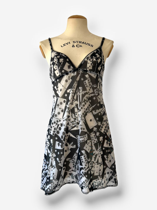 Christian Dior by John Galliano Playing Card & Domino Slip Dress (FR 3)