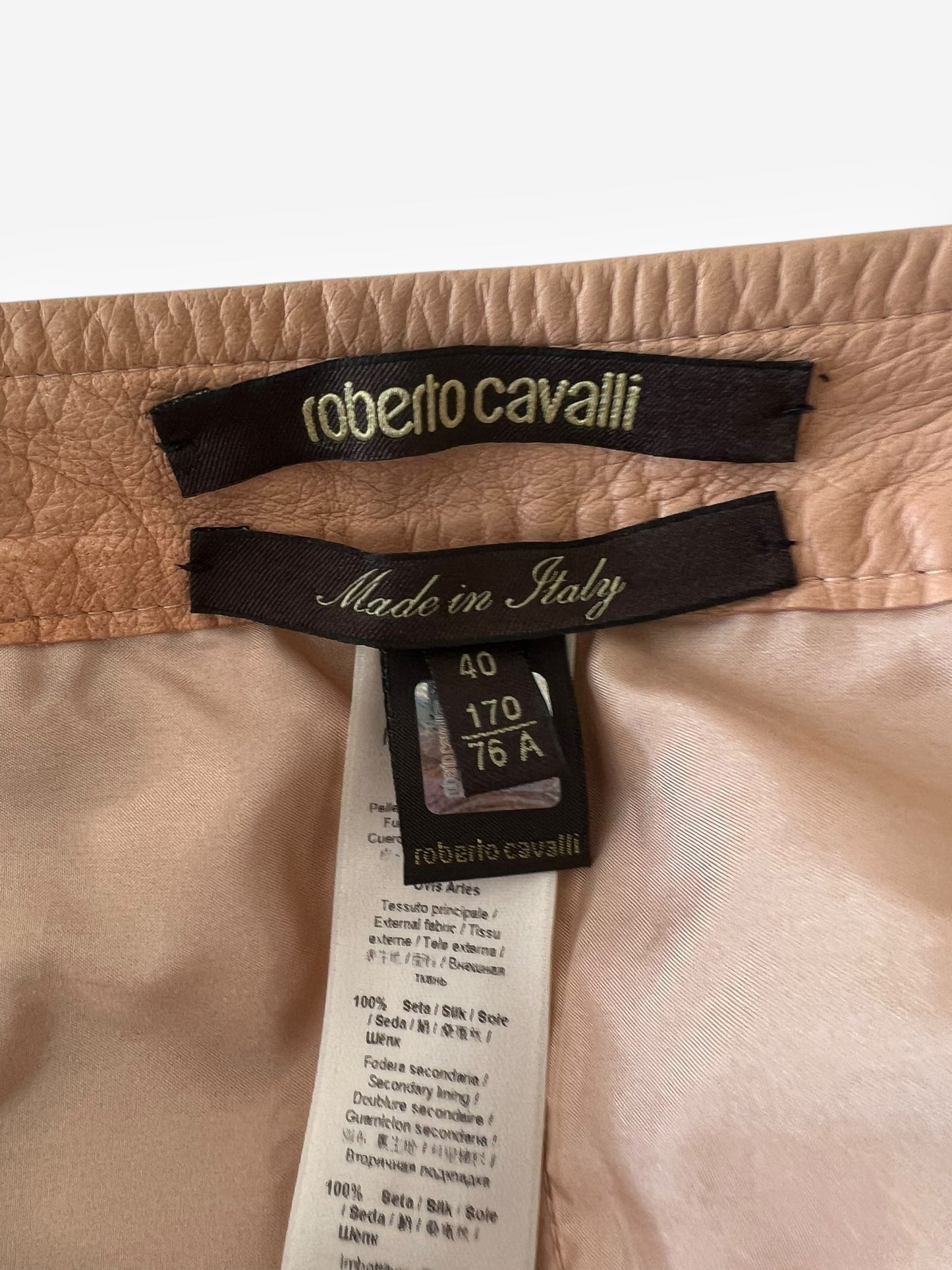 Roberto Cavalli 2013 Leather Cut-Out Pants
