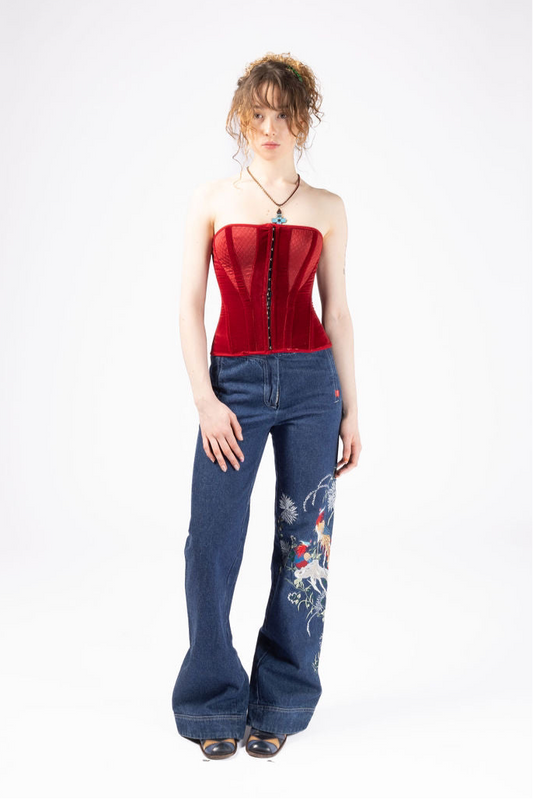 Alexander McQueen, Blue Embroidered Jeans, Spring/Summer 1999