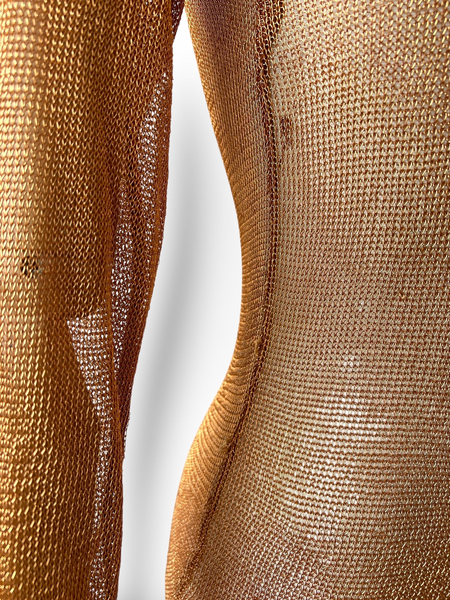 Prada copper Metal Knit Maxi Dress, Early–Mid 1990s