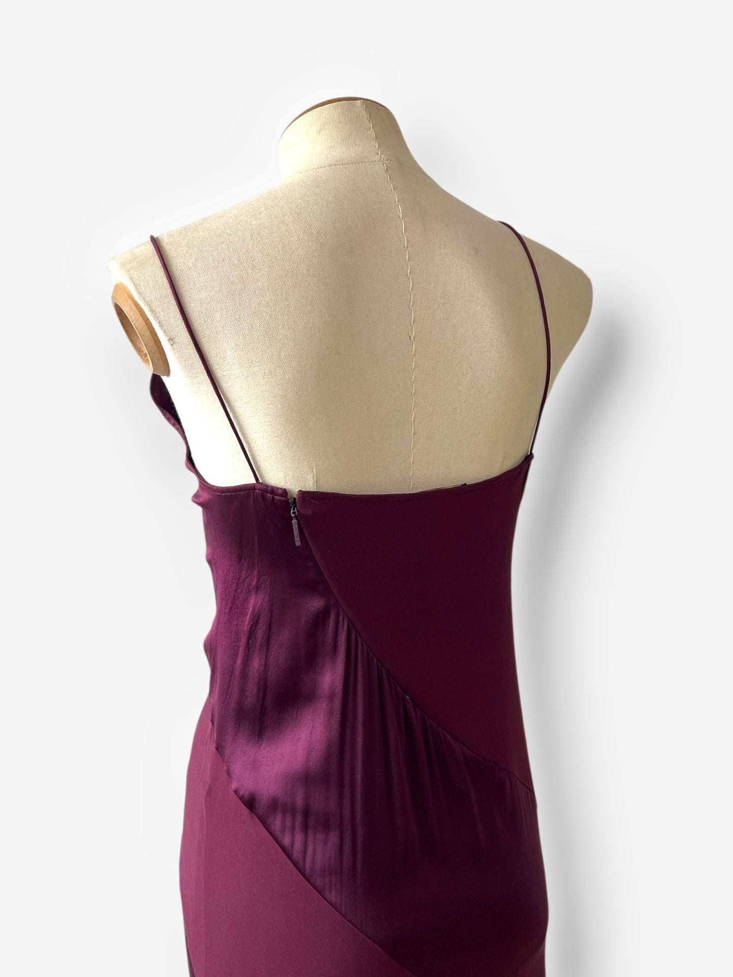 Roberto Cavalli F/W 2004 Burgundy Red Silk Maxi Evening Gown