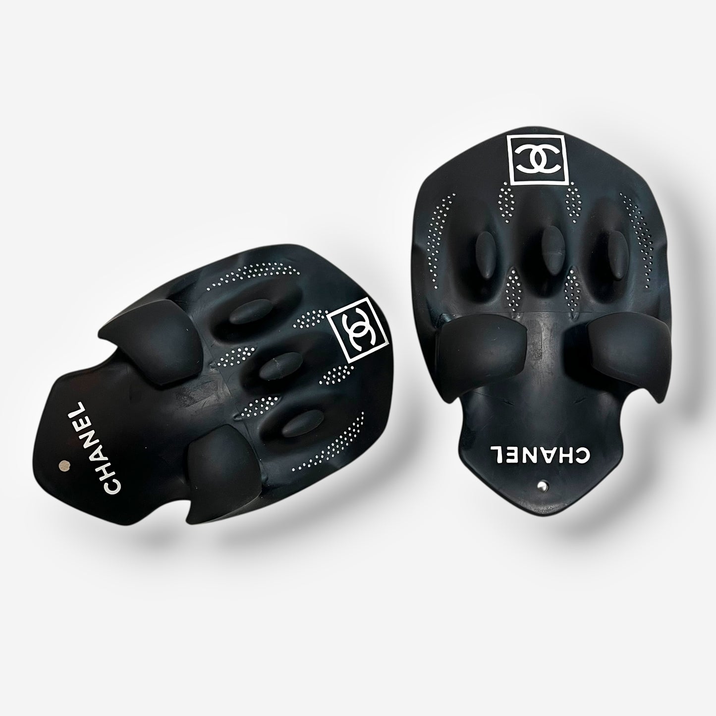 Chanel, rubber CC logo swim paddles, 1990s