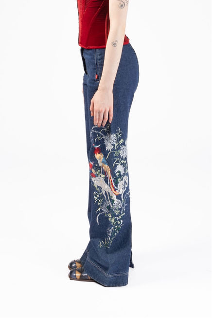 Alexander McQueen, Blue Embroidered Jeans, Spring/Summer 1999