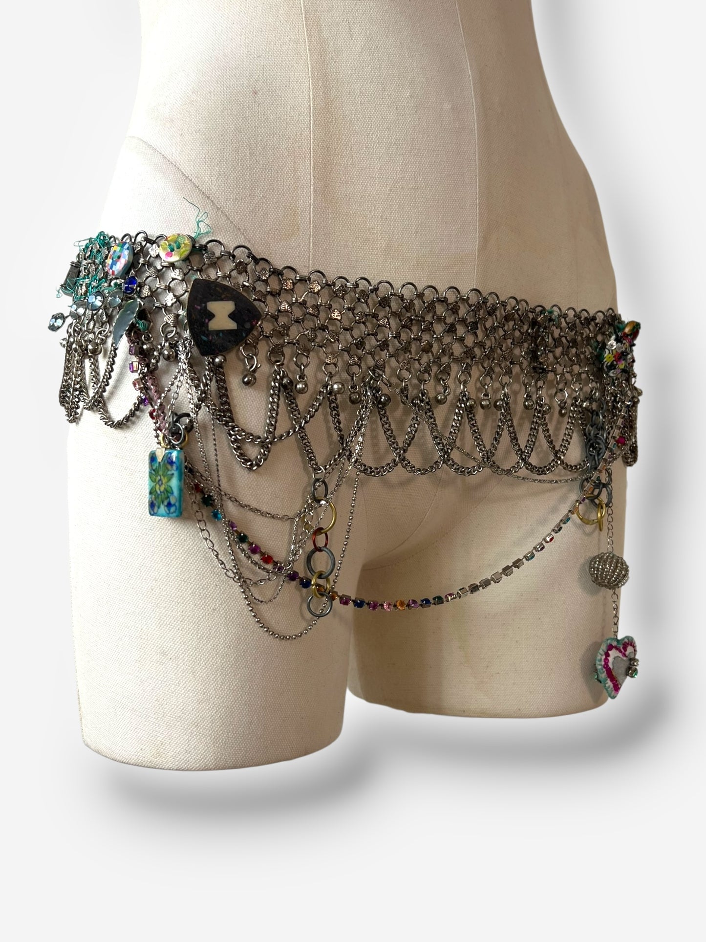 Christian Lacroix Vintage Punk/Trash Polka Jewel Belt, 2000s