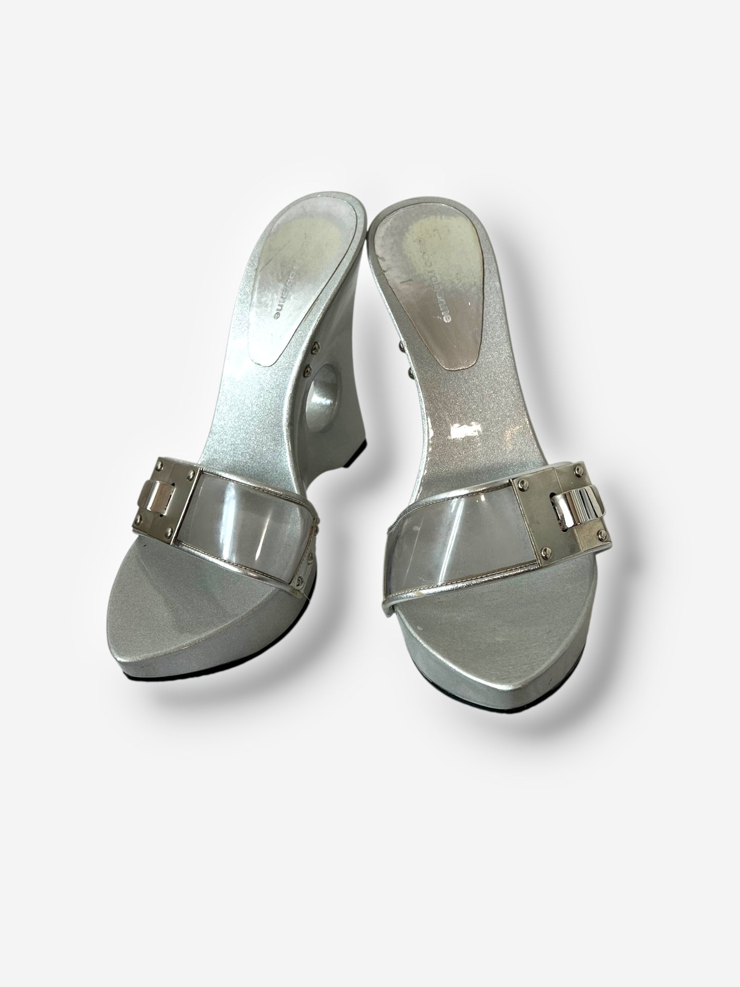 Paco Rabanne S/S 2001 Silver Runway Heels
