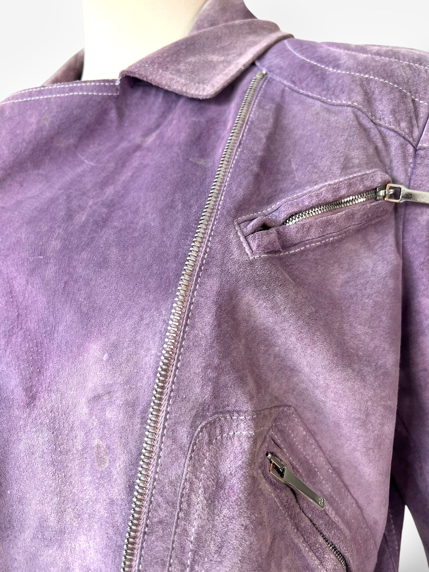 Christian Dior F/W 2003 Lilac Suede Biker Ensemble