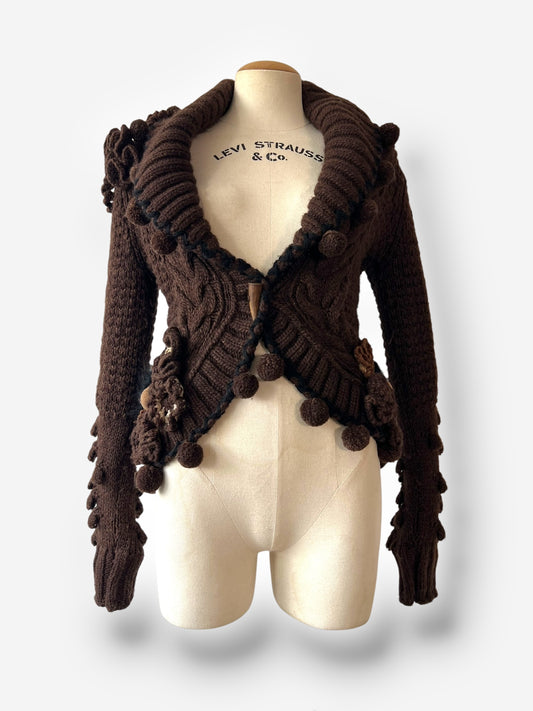 Alexander McQueen F/W 2005 Brown Alpaca/Wool Cardigan
