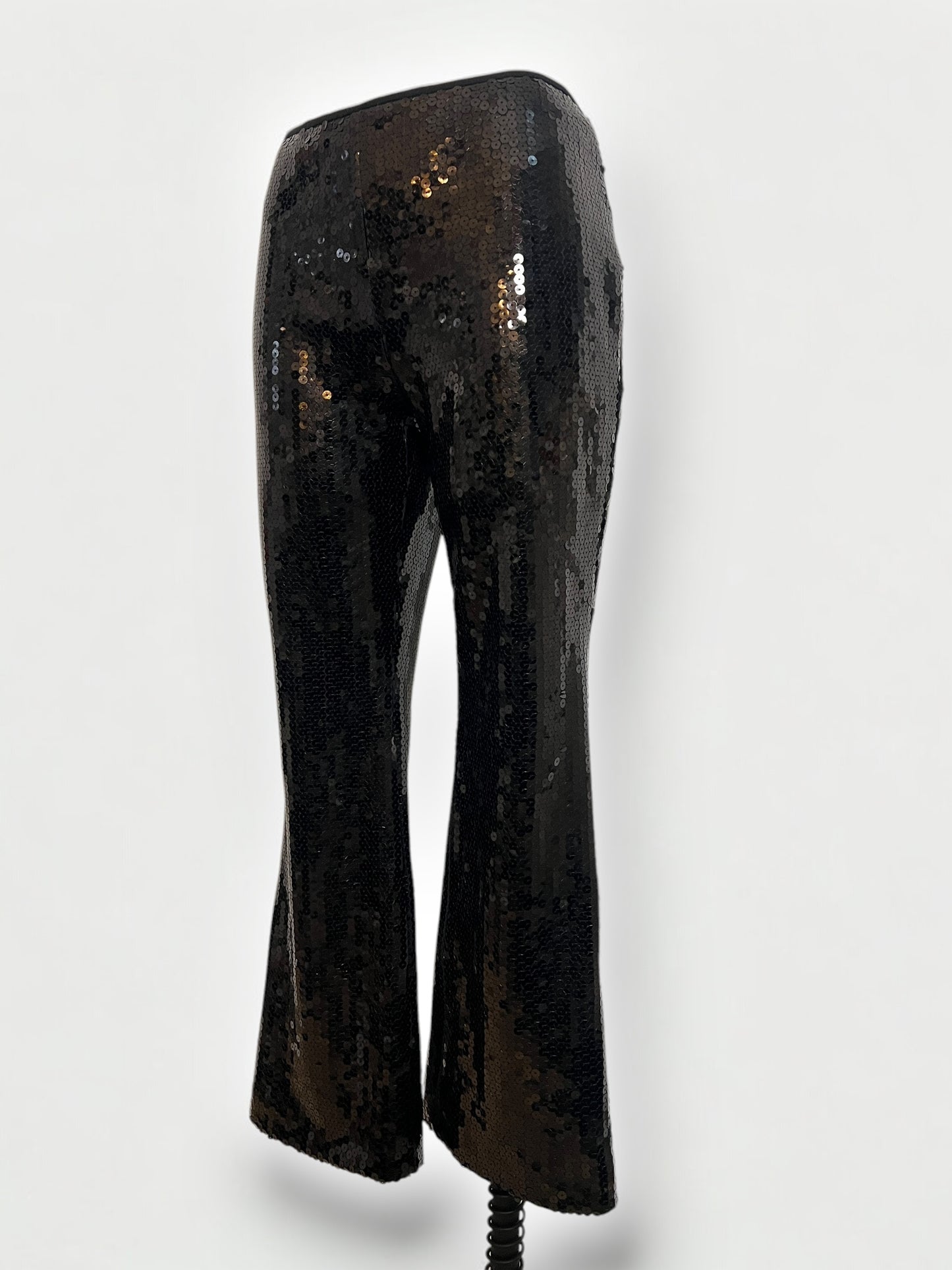 Vintage Dolce & Gabbana c. Spring/Summer 1999 Black Sequin Flared Pants