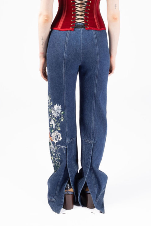 Alexander McQueen, Blue Embroidered Jeans, Spring/Summer 1999