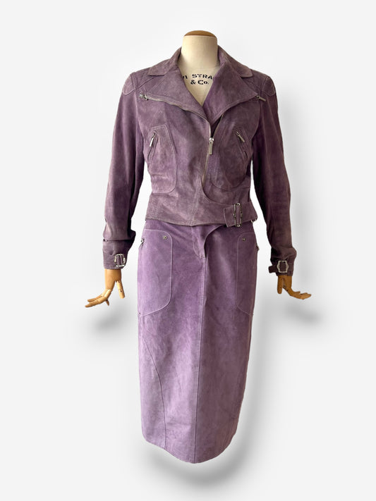 Christian Dior F/W 2003 Lilac Suede Biker Ensemble