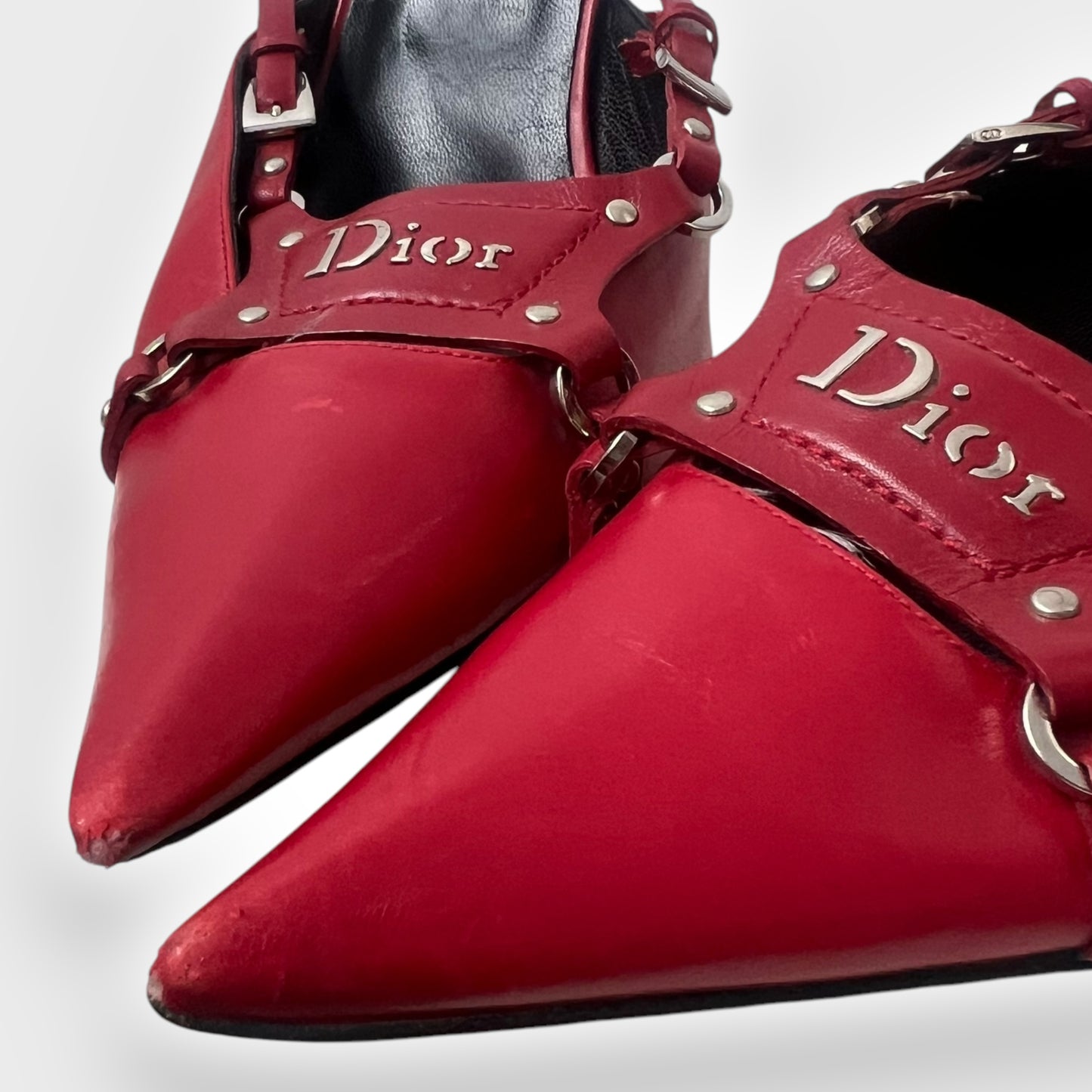 Dior by John Galliano Red Leather Bondage Heels, Fall/Winter 2003