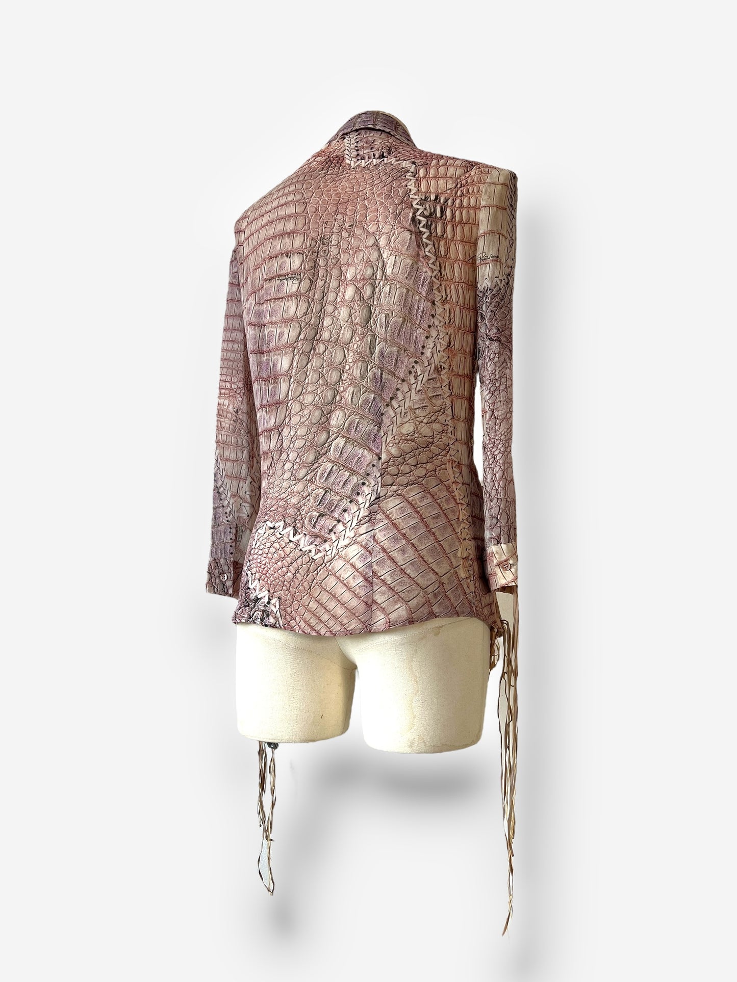 Roberto Cavalli Lace-Up Silk Shirt, Spring/Summer 2011