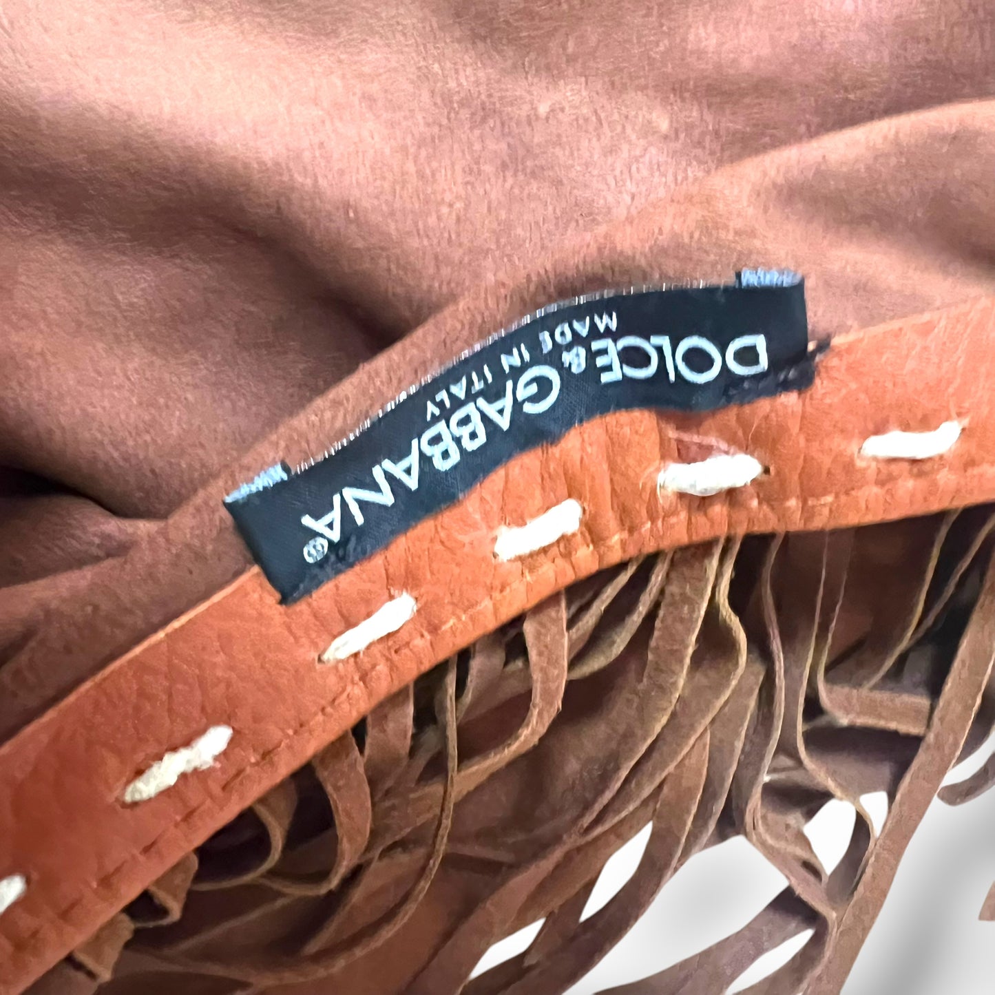 Dolce & Gabbana, Brown Suede Fringe Skirt, 2000s