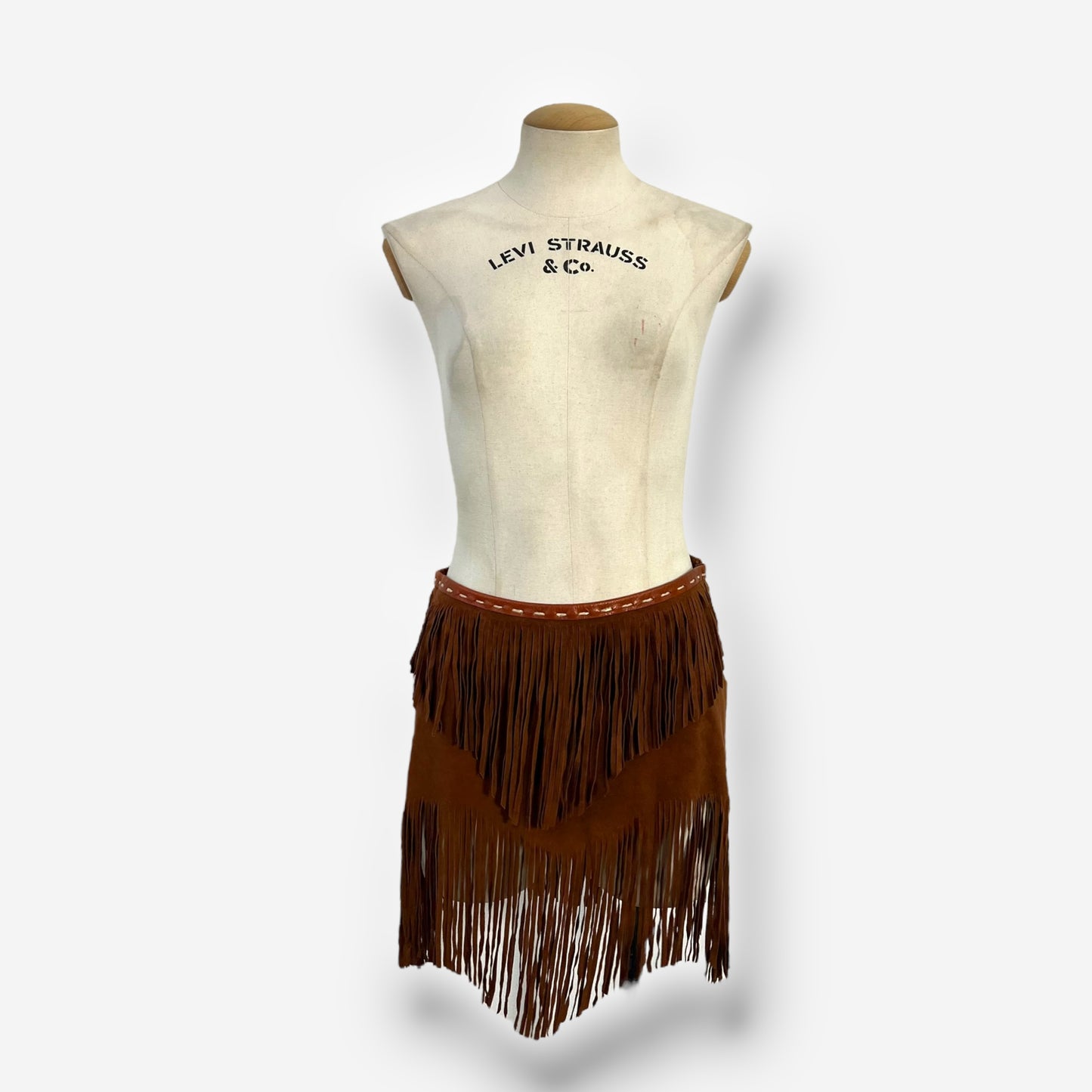 Dolce & Gabbana, Brown Suede Fringe Skirt, 2000s