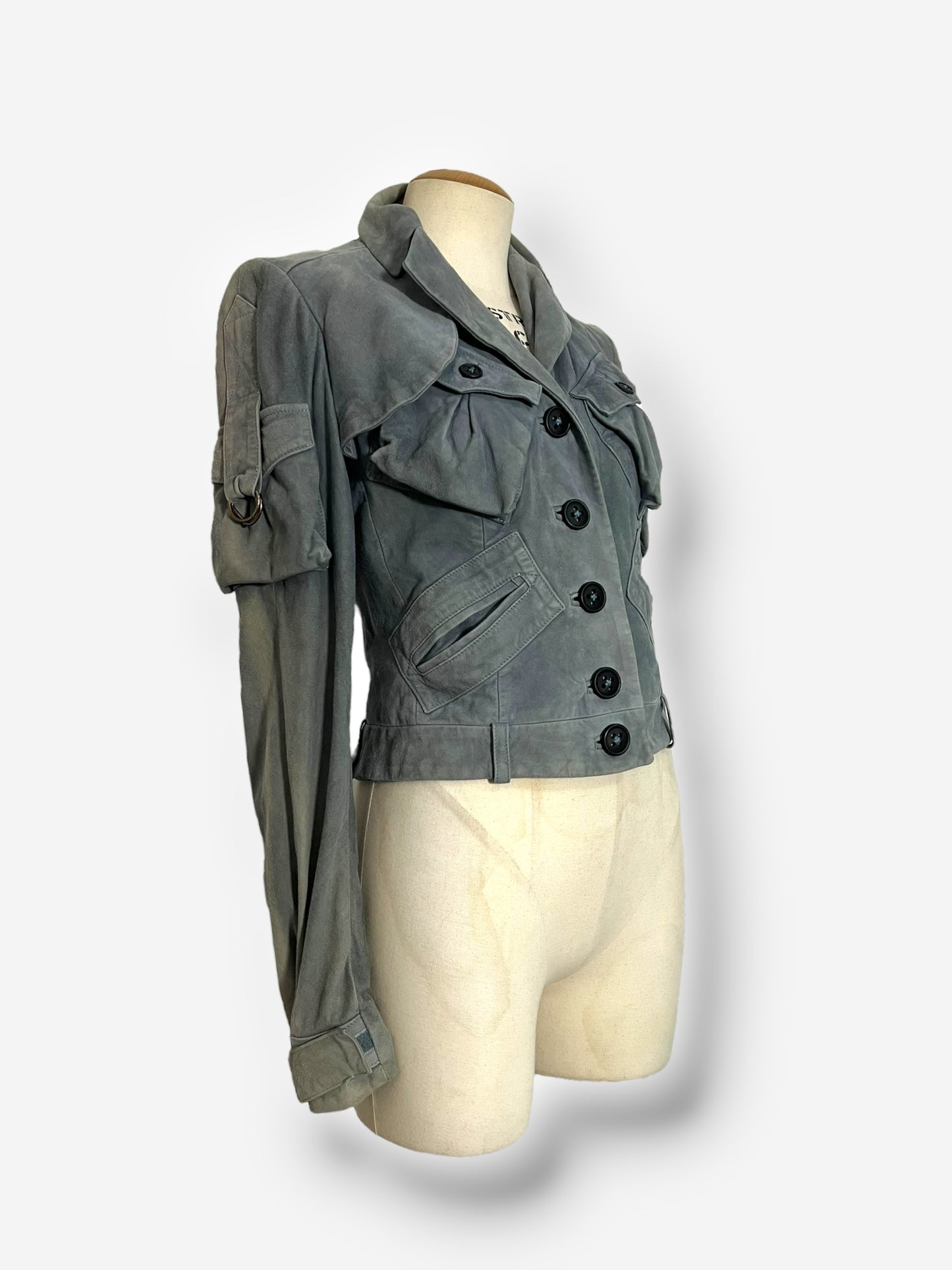 John Galliano, 2003, Suede Leather cargo Jacket and Pants