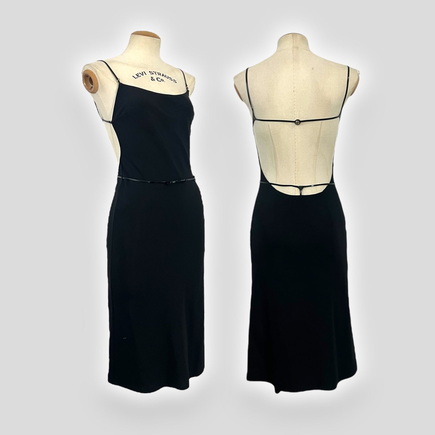 Prada c. 1999 open back thong dress