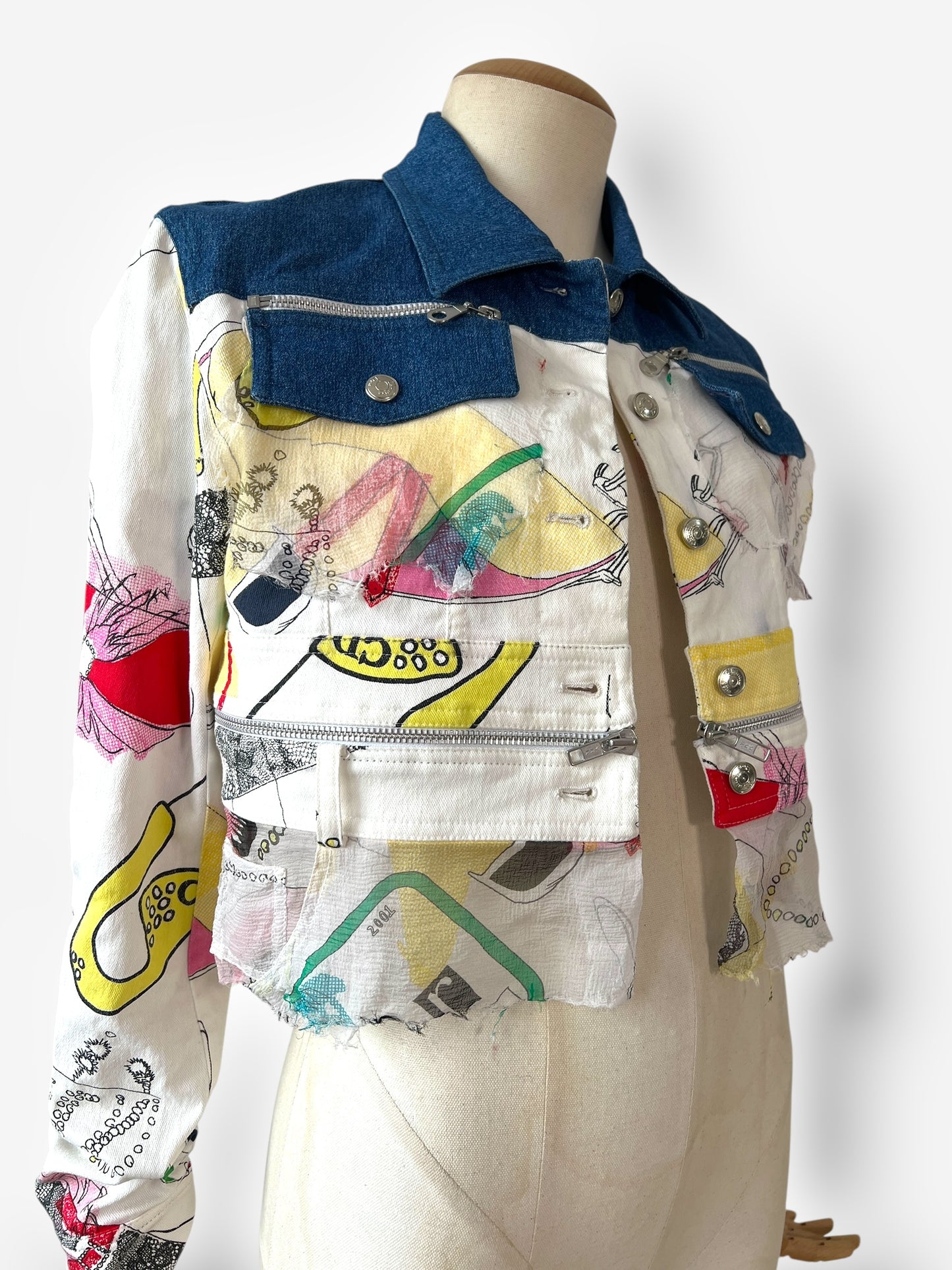 Christian Dior by John Galliano Sample Printed Denim Jacket, 2001