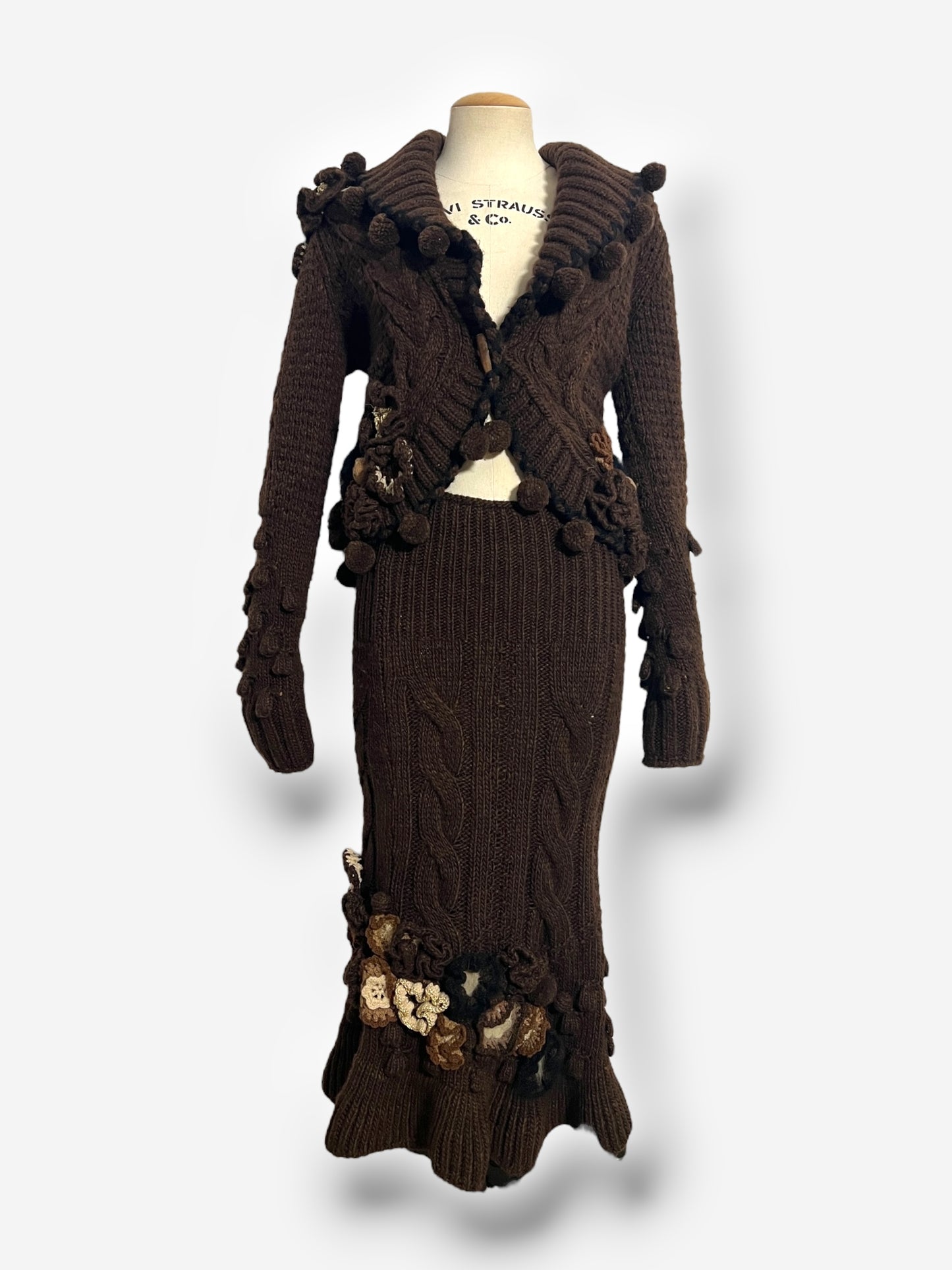 Alexander McQueen Wool and Alpaca Appliqué Knit Ensemble, Fall/Winter 2005