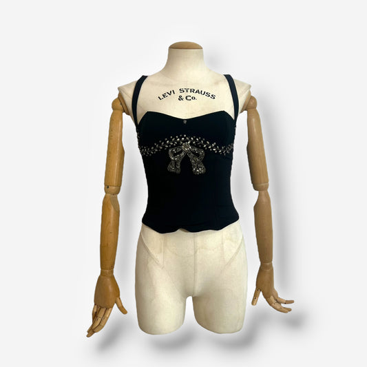 Gianni Versace, crystal bow corset top, early 2000s