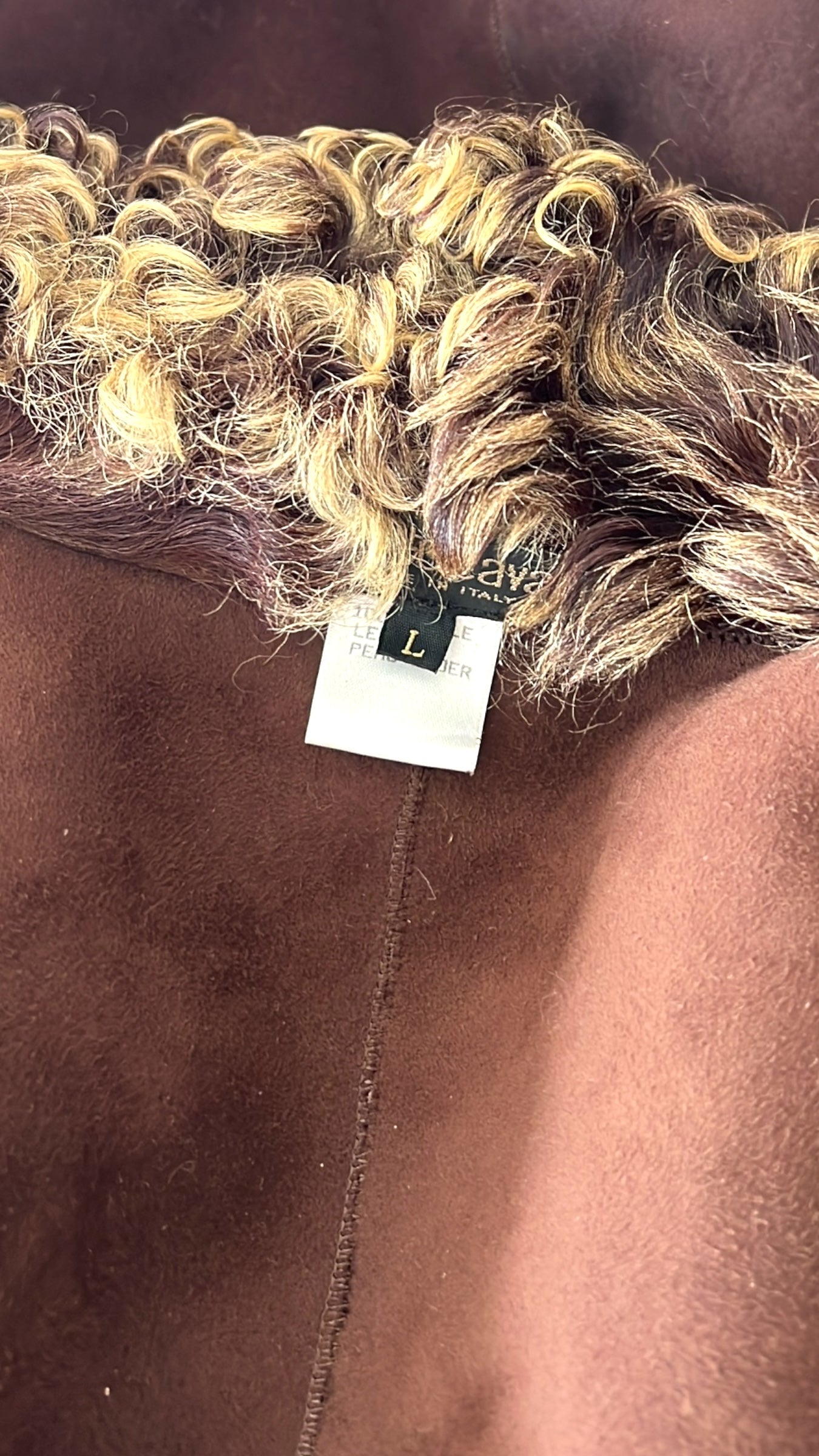 Roberto Cavalli Brown Mongolian Lamb Fur Jacket, Fall/Winter 1999