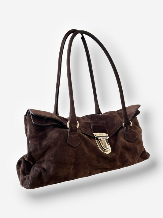Prada Suede Camoscio Easy Shoulder Bag, 2000s
