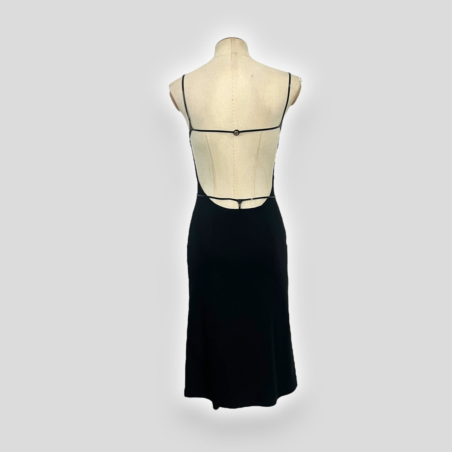 Prada c. 1999 open back thong dress