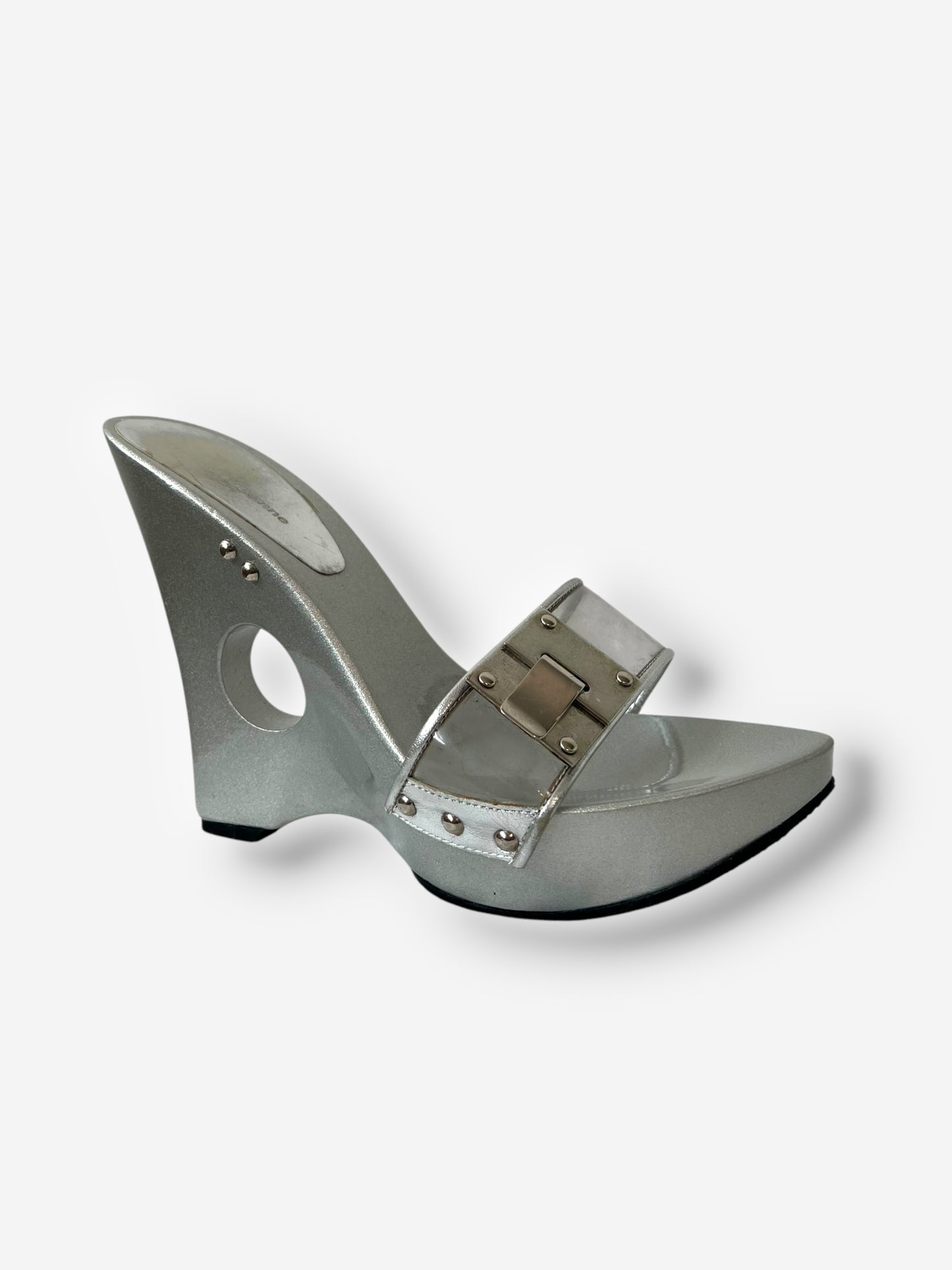 Paco Rabanne S/S 2001 Silver Runway Heels