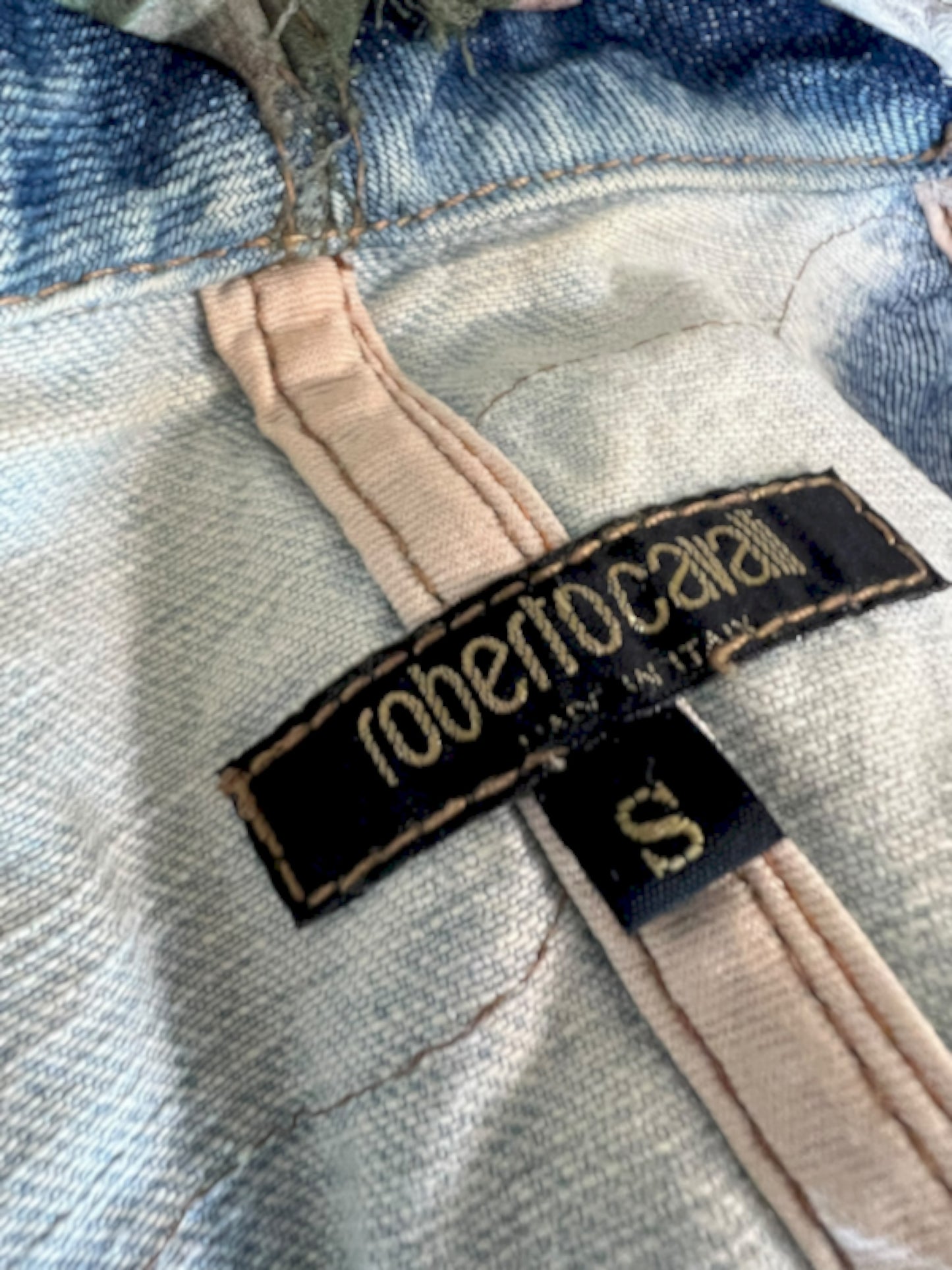 Roberto Cavalli Patchwork Denim and Silk Jacket, Fall Winter 2001