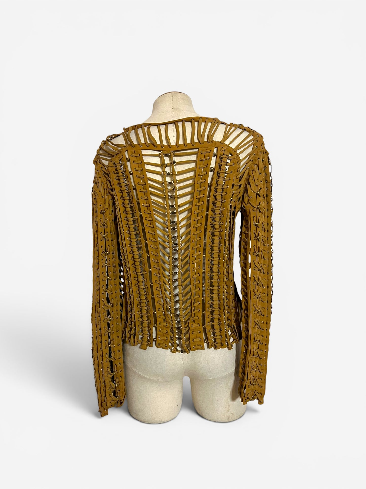 Gucci Openwork Lace Up Runway Jacket, 2010
