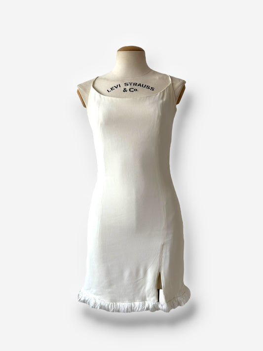 Christian Dior white fringe-trimmed mini dress, Spring/Summer 1998