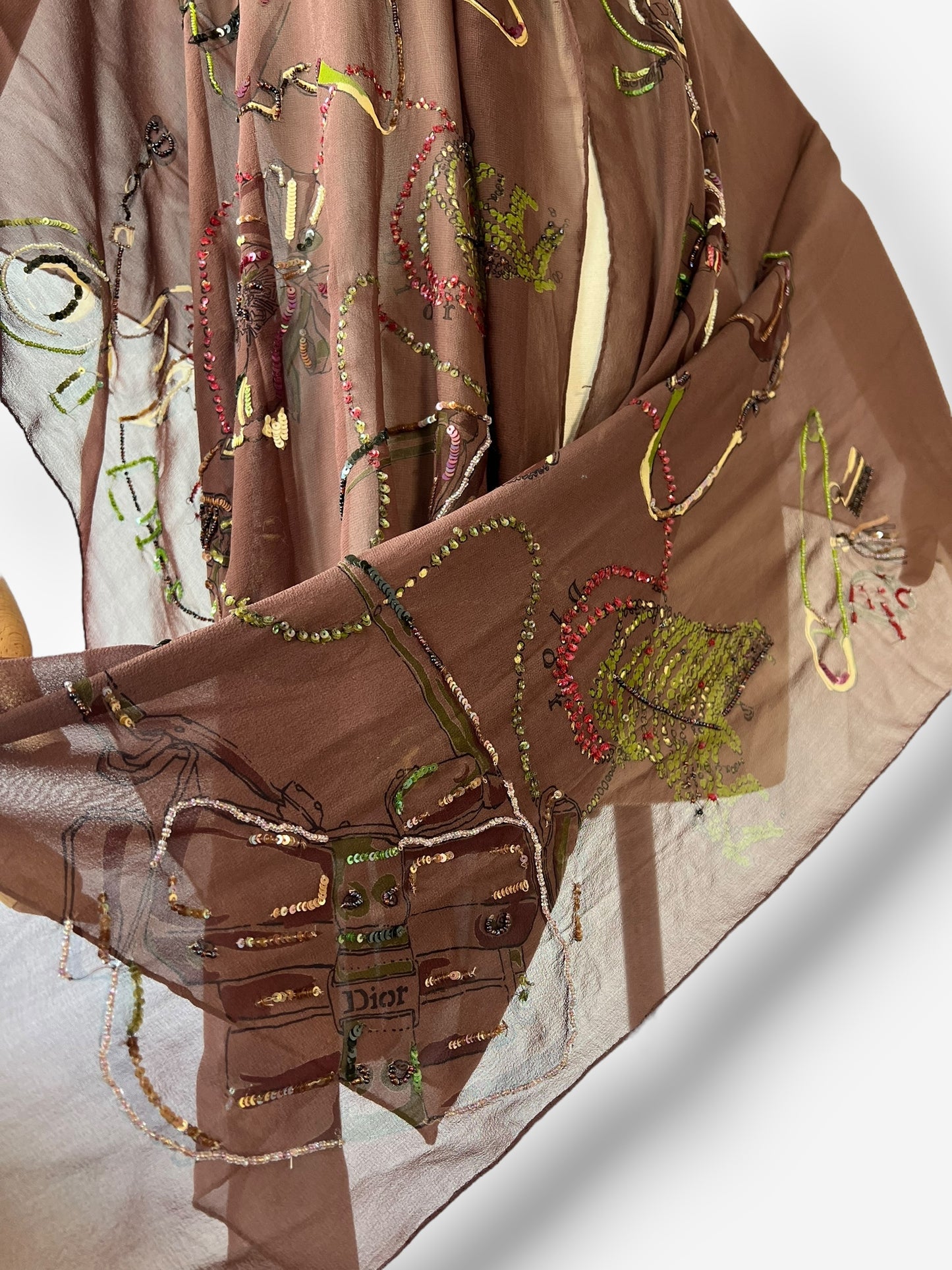 Dior by John Galliano Embroidered Scarf, Circa Spring 2003