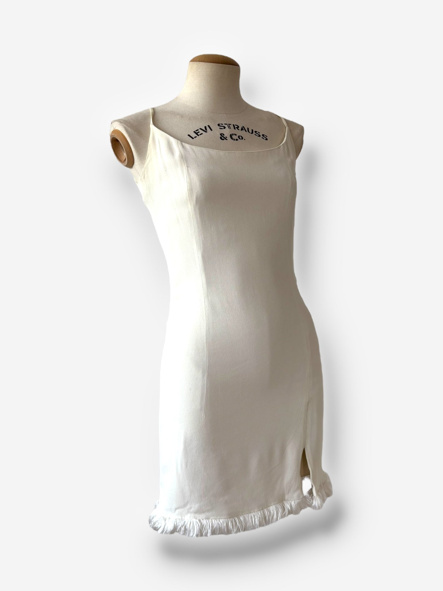 Christian Dior white fringe-trimmed mini dress, Spring/Summer 1998