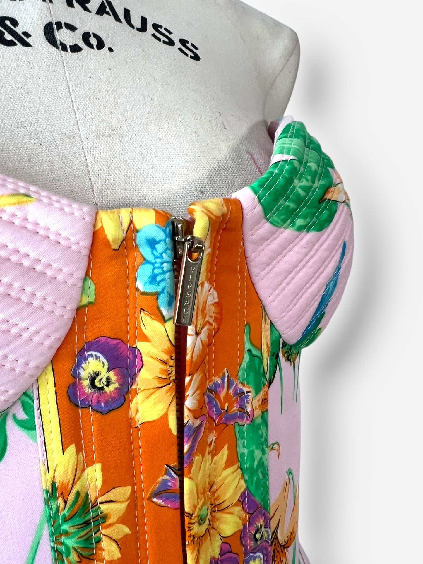 Versace 2006 S/S floral print bustier and skirt ensemble